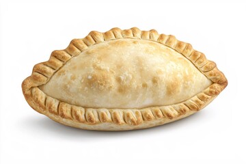 Delicious Baked Empanada on White Background Perfect for Food Photography and Culinary Projects