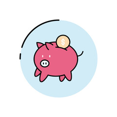 Piggy Bank vector icon