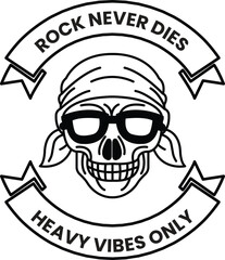 A skull with sunglasses in the style of sign illustrations