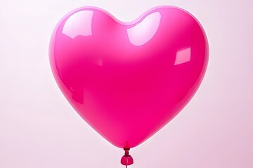 Heart-Shaped Pink Balloon Against a Light Background