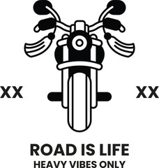 A cartoon motorcycle with a handlebar and a tail light in the style of sign illustrations