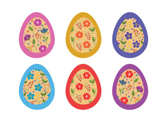 A spring set of Easter eggs for festive decoration