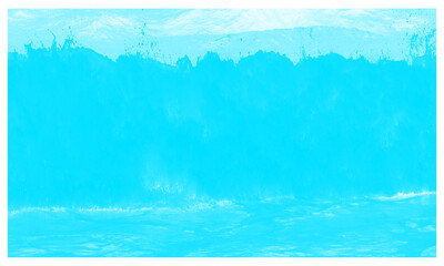 blue water wave splash background, watercolor 3