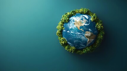 Fototapeta premium The earth encased in fresh foliage, a vibrant symbol of environmentalism