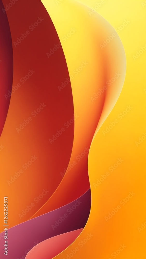 Poster abstract composition in shades of orange, showcasing modern design and vibrant colors