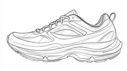 Detailed Outline of a Stylish Running Shoe Design Concept