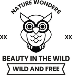The owl is wearing glasses in the style of sign illustrations