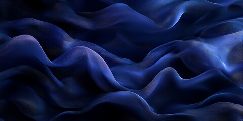 Fototapeta premium Blue fabric waves, abstract background, texture, design