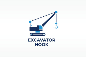 Excavator vector, icon or logo sign isolated symbol illustration