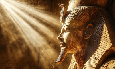 Ra (Egyptian God) sun god of ancient Egypt Ra, the sun god, with rays of sunlight emanating from his form, Generative AI