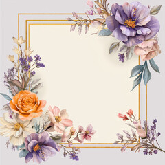 floral frame with flowers