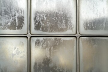 Frosted glass block wall provides an abstract textural aesthetic