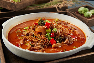 Stewed Pork Tripe with Spicy Rice Pepper and Garlic