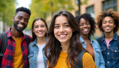 Fototapeta premium Diverse Group of Students Outdoors