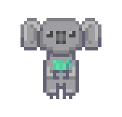 Pixel illustration of a standing koala