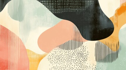 Fototapeta premium Abstract Colorful Shapes in Soft Pastel Tones for Artistic Design