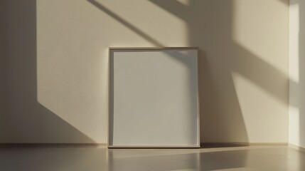 Minimalist White Interior with Blank Frame
