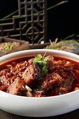 Spicy fish stew with garlic and red oil