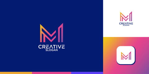 modern letter m logo design template
