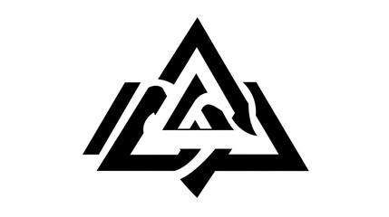 Abstract Triangular Logo Design Featuring Interlocking Shapes