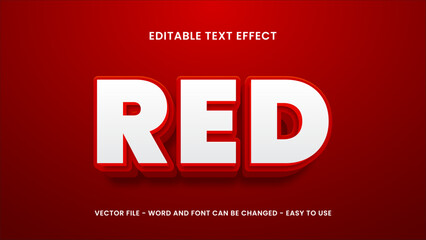 Red text effect, editable strong 3d text effect