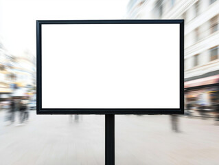 Blank billboard in busy shopping mall, perfect for advertising