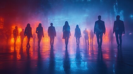 Fototapeta premium Professionals Presenting with Holographic Effects