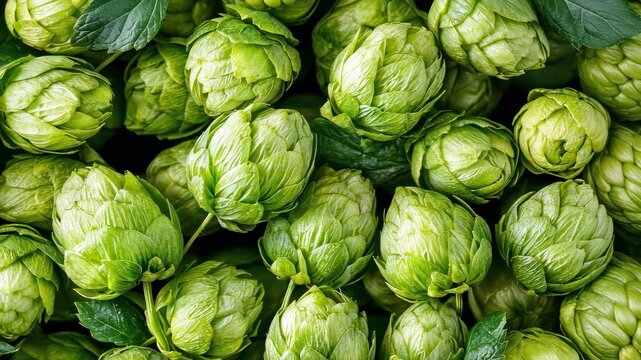 close up of hops for brewing. Selective focus