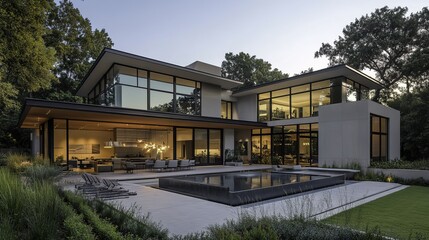 Fototapeta premium Contemporary style showcases modern and trendy elements