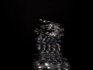 A stack of plastic bottles