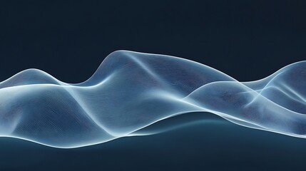 Abstract Blue Wave Lines Digital Art Design