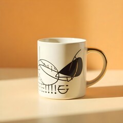 Minimalist Geometric Mug in Sunlight