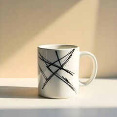 Minimalist Geometric Mug in Sunlight