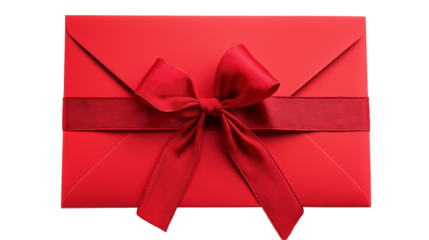 red envelope isolated on transparent white background, clipping path