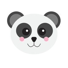 Cute cartoon panda face ideal for childrens products, social media, stationery, and wildlife themed designs. Adorable, playful, lovable design