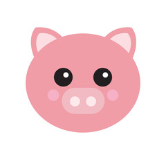 Cute pink pigs face perfect for children's book illustrations, farm themed designs, nursery decor, and greeting cards. Vibrant and cheerful