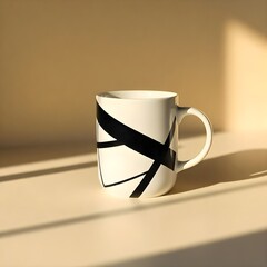 Minimalist Geometric Mug in Sunlight