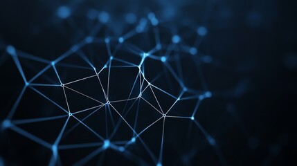 Abstract network connection, digital data flow, dark background, technology concept