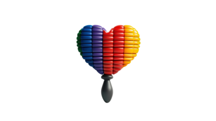 Rainbow Heart-Shaped Balloon Symbolizing LGBTQ Pride.