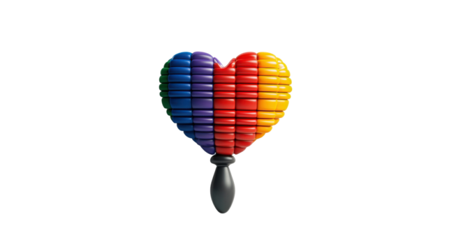 Rainbow Heart-Shaped Balloon Symbolizing LGBTQ Pride.