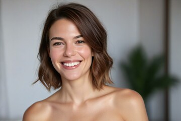Fototapeta premium Happy Woman Smiling Face Portrait.