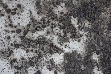 Old Concrete Cement Texture Surface with Damaged Small Stones Protruding and Crusted