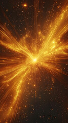 Naklejka premium A golden light explosion in space 