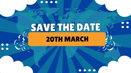 20th of March 20 save the date for march month animated background video .mp4