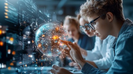 Innovative data analysis workshop tech lab educational event collaborative environment close-up view advancing skills in technology