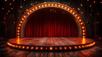 podium stage with frame light theatre background. casino gambling ambiance