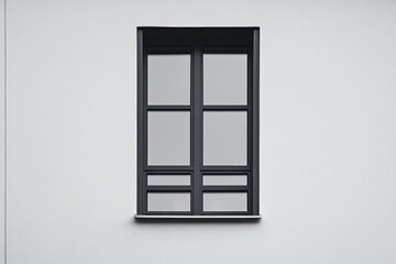 Obraz premium Framed window is set into a bright white textured wall