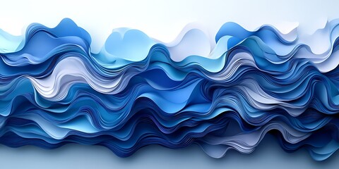 Abstract blue waves, flowing pattern, calming background, design element
