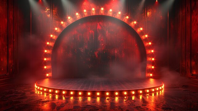 podium stage with frame light theatre background. casino gambling ambiance