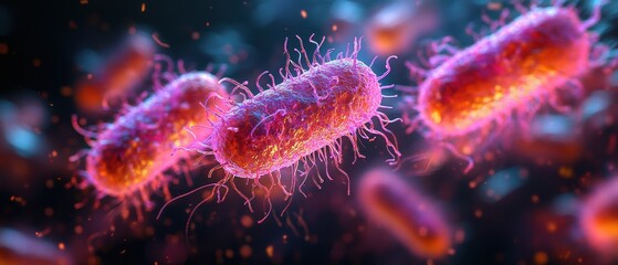 Bacterial Motility Visualization with Flagella Movement
